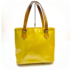 LV Louis Vuitton Yellow Vernis Handbag Purse